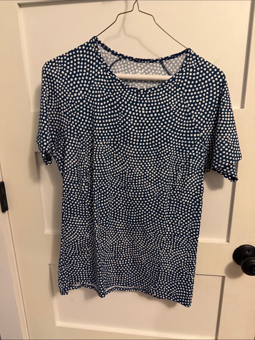 Title Nine Navy and White Polka Dot Swim Coverup